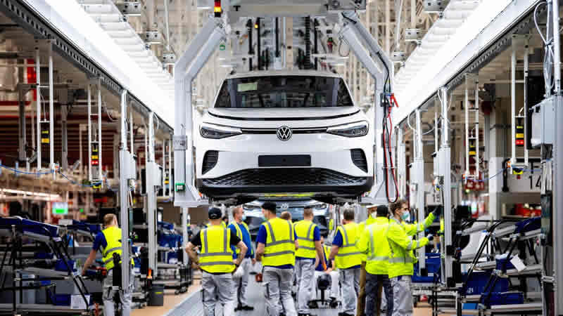 德国大众汽车Emden工厂的电动汽车生产