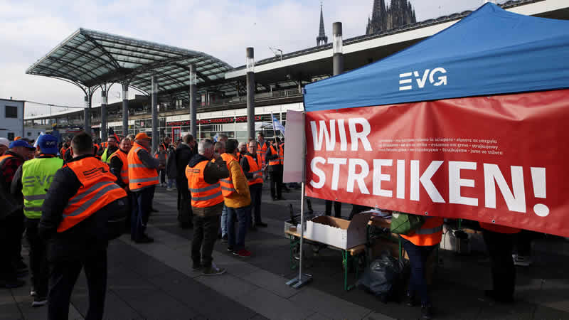 German rail workers strike evg