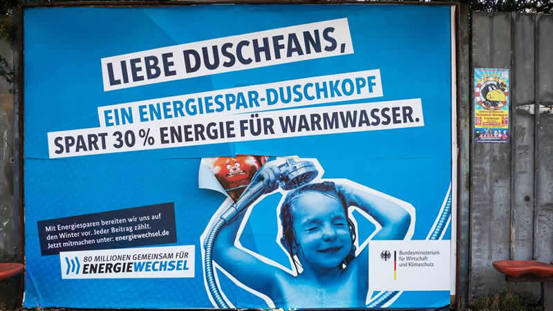 德国家庭已收到关于如何通过减少使用热水来节省煤气的提示