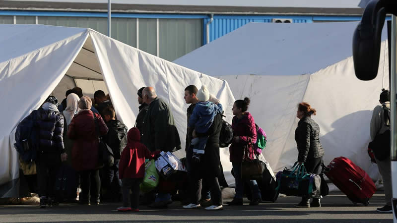 德国接收难民的帐篷