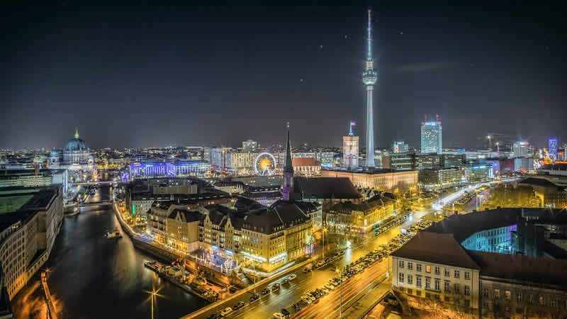 德国首都柏林夜景