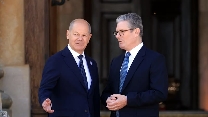 肖尔茨接待英国首相斯塔默