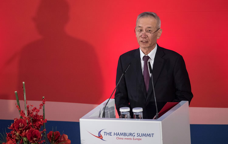 刘鹤访问德国并出席第八届中欧论坛汉堡峰会